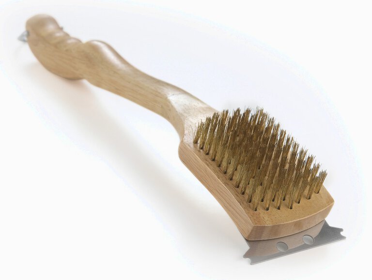 Szczotka drewniana do czyszczenia rusztów z włosiem mosiężnym (1)